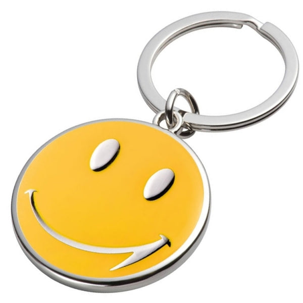 Metalinis raktų pakabukas SMILE – geltona