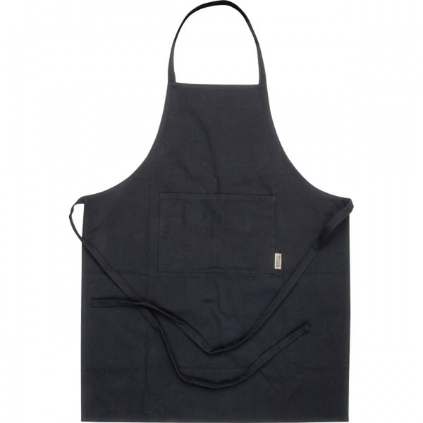 Prijuostė iš perdirbtos medvilnės FLORENCE, 280 g/m² – juoda