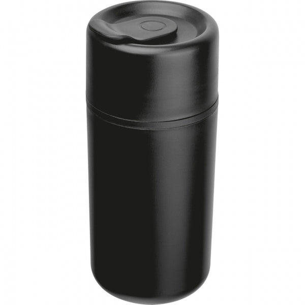 Plastikinis puodelis su dangteliu GENOA, 500 ml – juoda