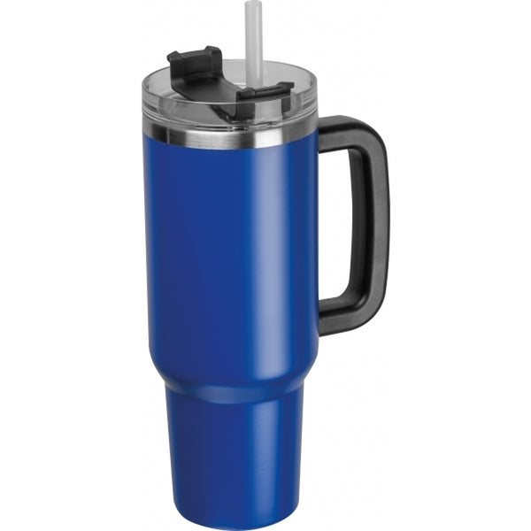 Termopuodelis su šiaudeliu TEL AVIV, 1200 ml – mėlyna