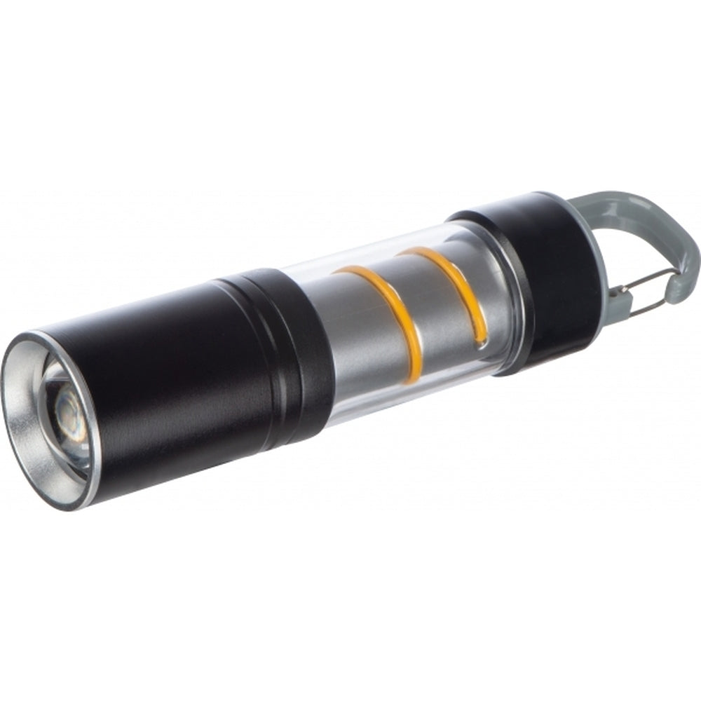 Įkraunamas COB žibintuvėlis su karabinu TULSA – juoda