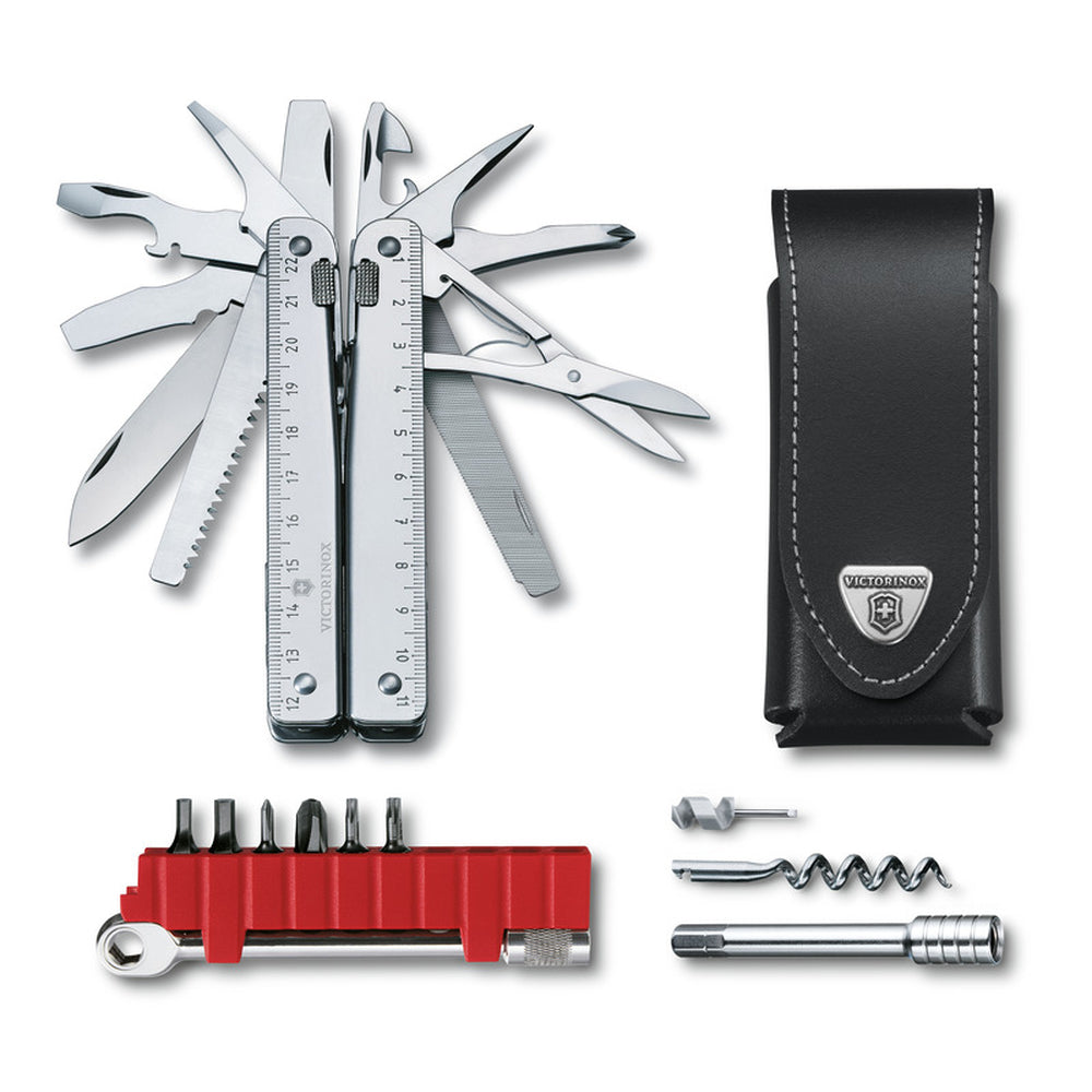 Daugiafunkcis įrankis Victorinox SwissTool X Plus Ratchet, 39 funkcijos – pilka