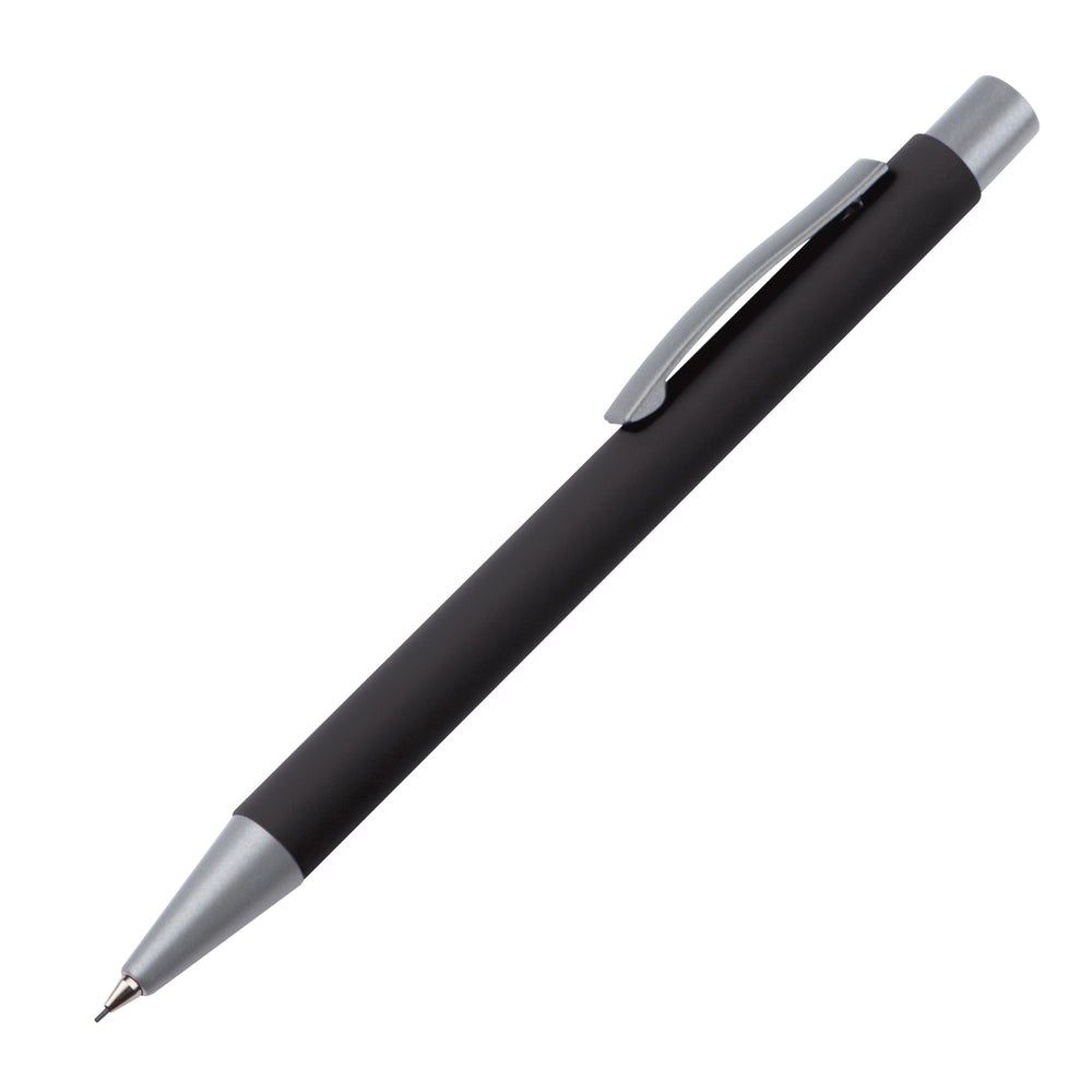 Automatinis pieštukas su „soft touch“ danga ANCONA, 0,5 mm – juoda