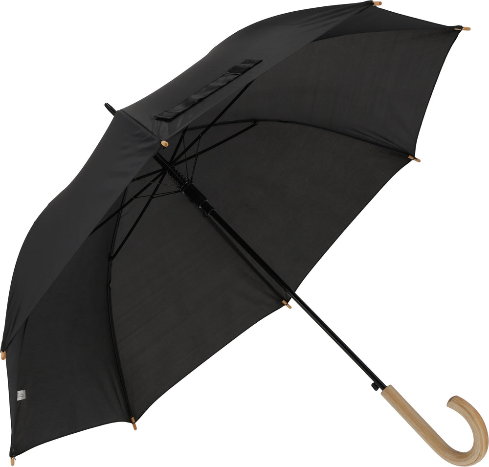 Automatinis skėtis su medine rankena STOCKPORT, Ø 106 cm – juoda