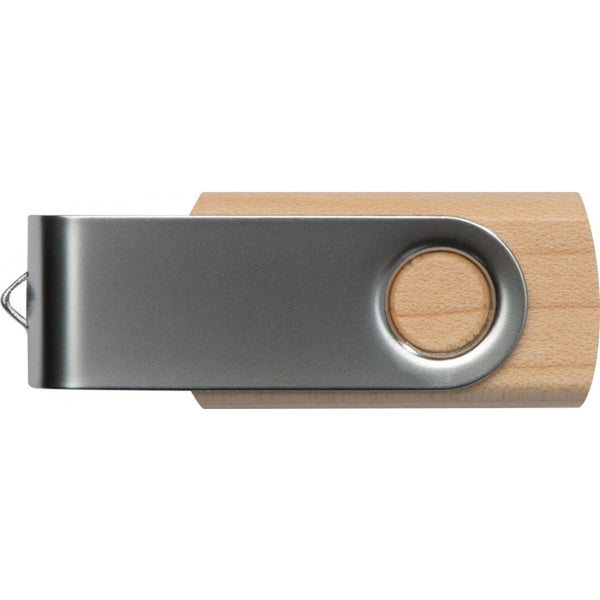 Medinė USB atmintinė LESSINES, 4 GB, USB 2.0 – ruda