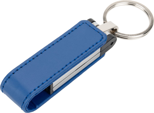 Individualios gamybos USB atmintinė iš metalo ir ekologinės odos – įvairiaspalvė