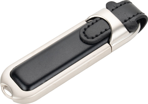 Individualios gamybos USB atmintinė iš metalo ir ekologinės odos – įvairiaspalvė