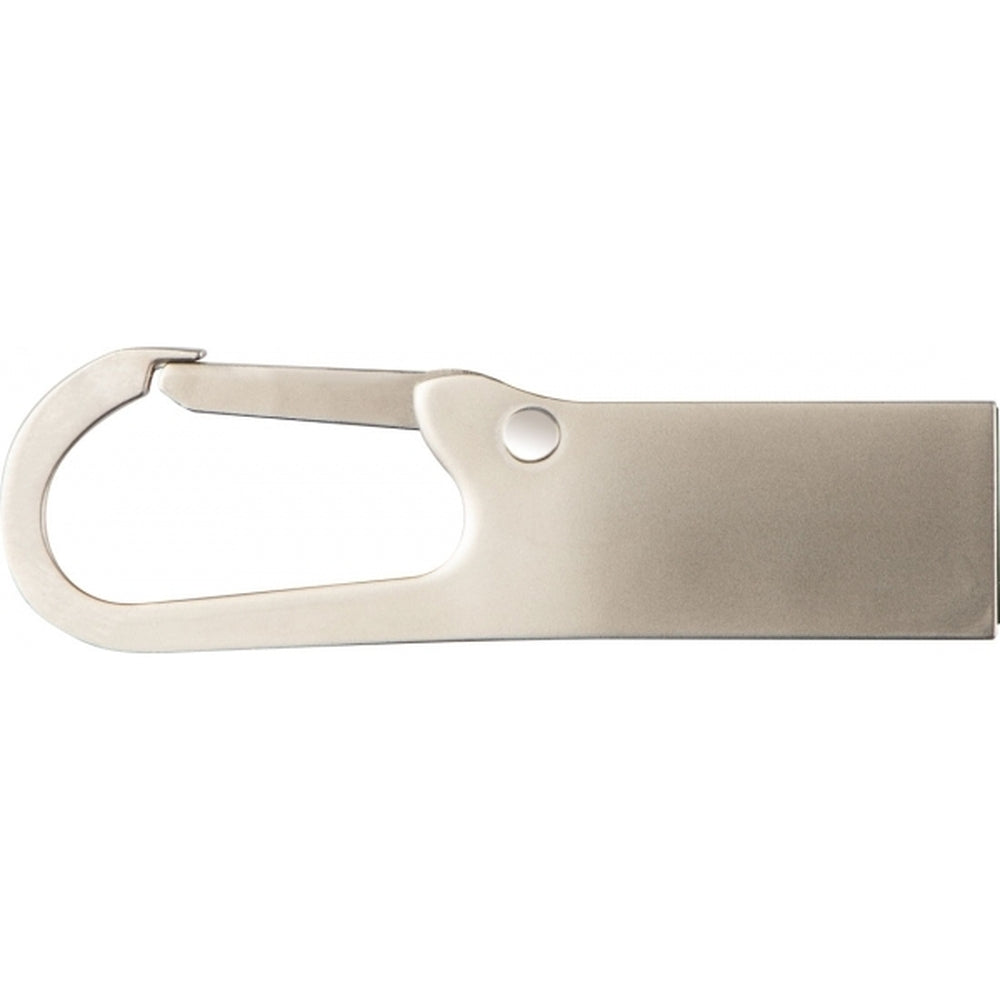 Metalinė USB atmintinė su karabinu LAS CRUCES, 8 GB, USB 2.0 – pilka