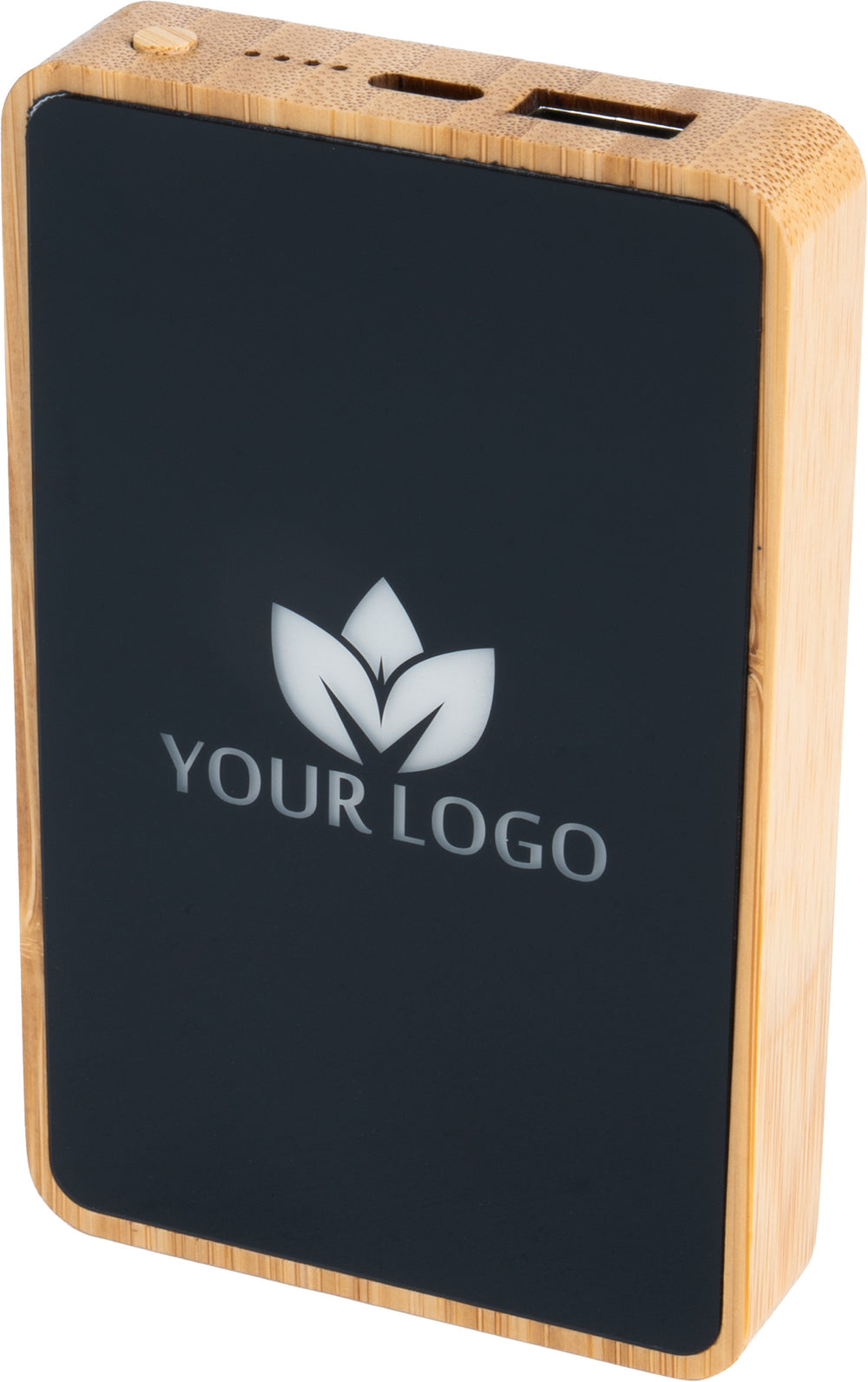 Išorinė baterija su šviečiančiu logotipu, 5000 mAh – smėlio