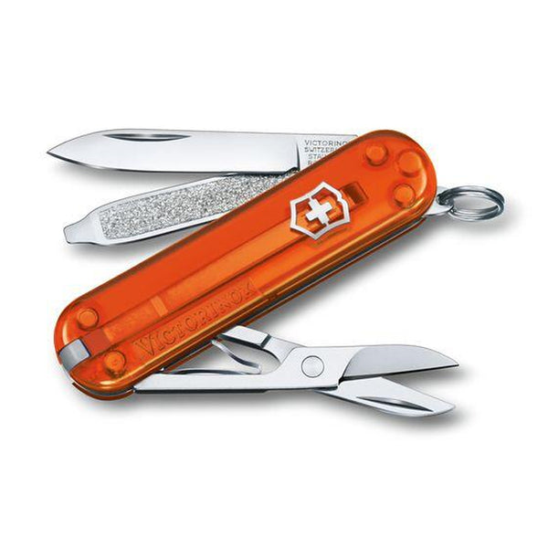 Kišeninis peiliukas Victorinox Classic SD, skaidrus – oranžinė