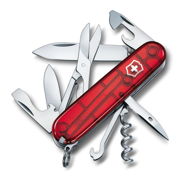 Kišeninis peiliukas Victorinox Climber, skaidrus – raudona