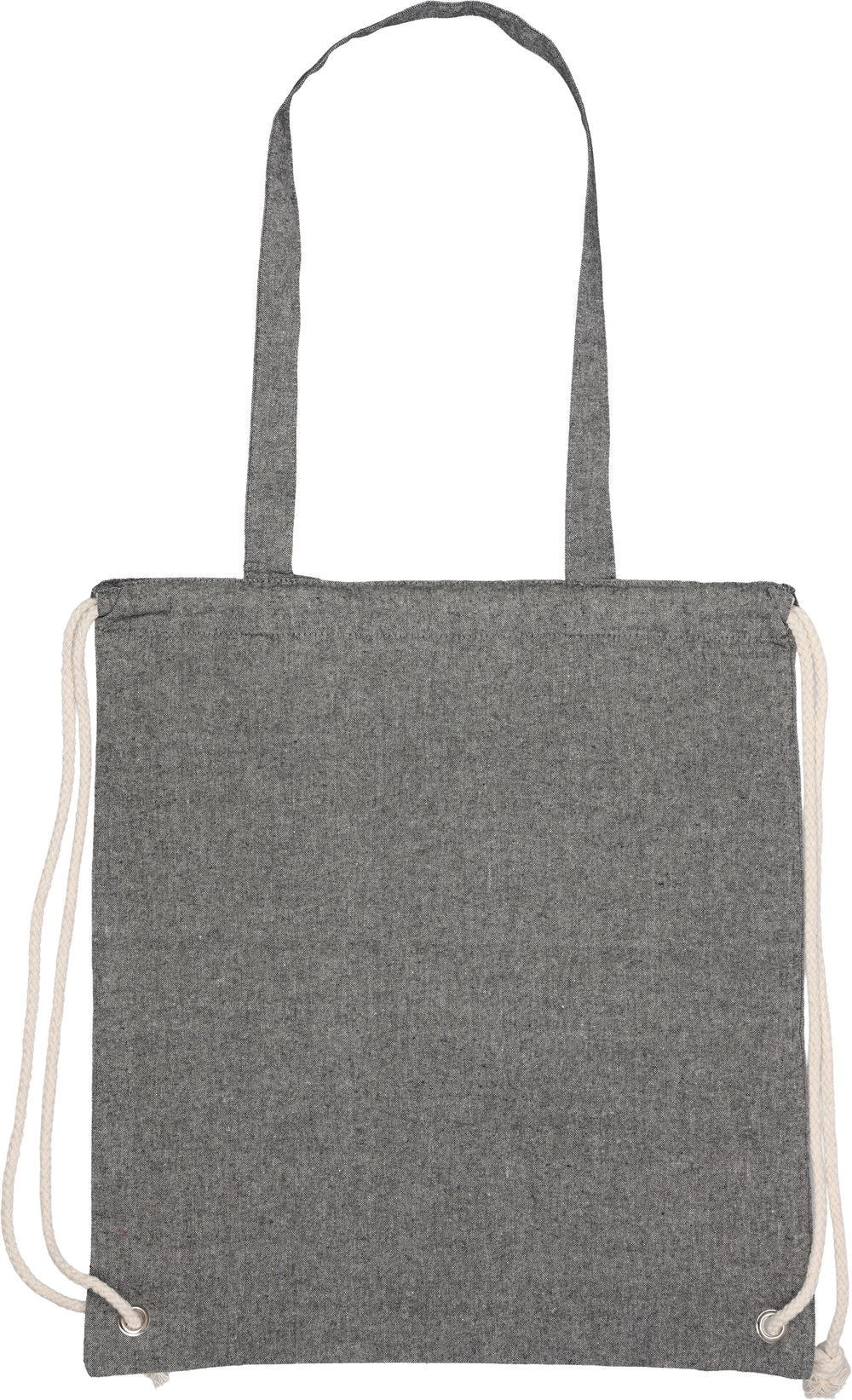 Perdirbtos medvilnės maišelis ilgomis rankenomis ADDISON, 140 g/m² – juoda