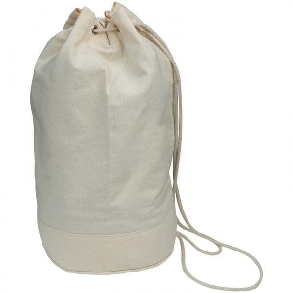 Medvilninis sportinis maišelis su virvutėmis KALKUTTA, 180 g/m² – balta