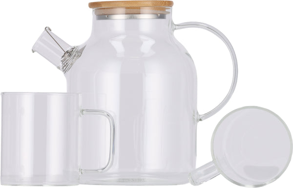 Arbatinukas su puodeliais GIRONA, 1550 ml – skaidri