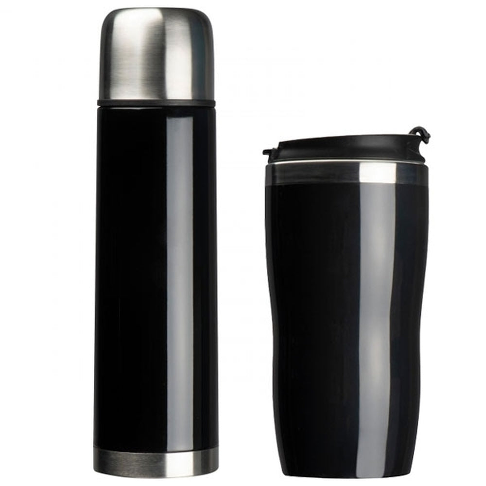 Termoso ir termopuodelio rinkinys SPLIT, 500 ml ir 450 ml – juoda