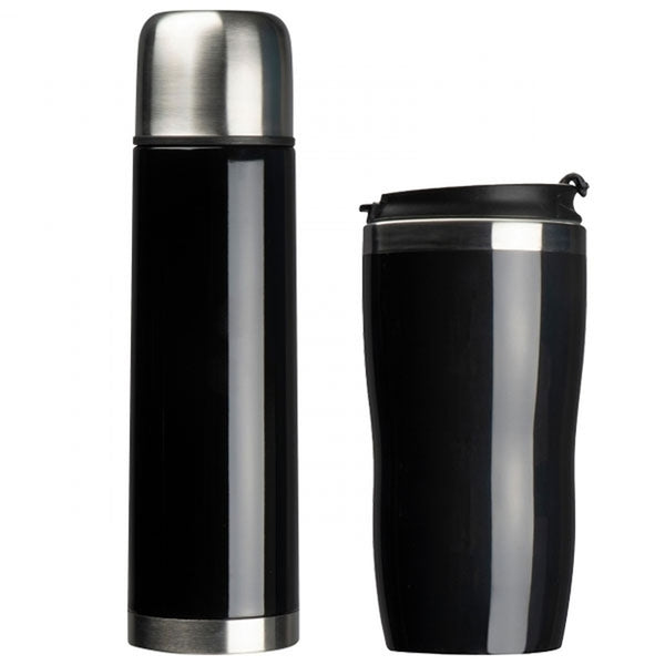 Termoso ir termopuodelio rinkinys SPLIT, 500 ml ir 450 ml – juoda
