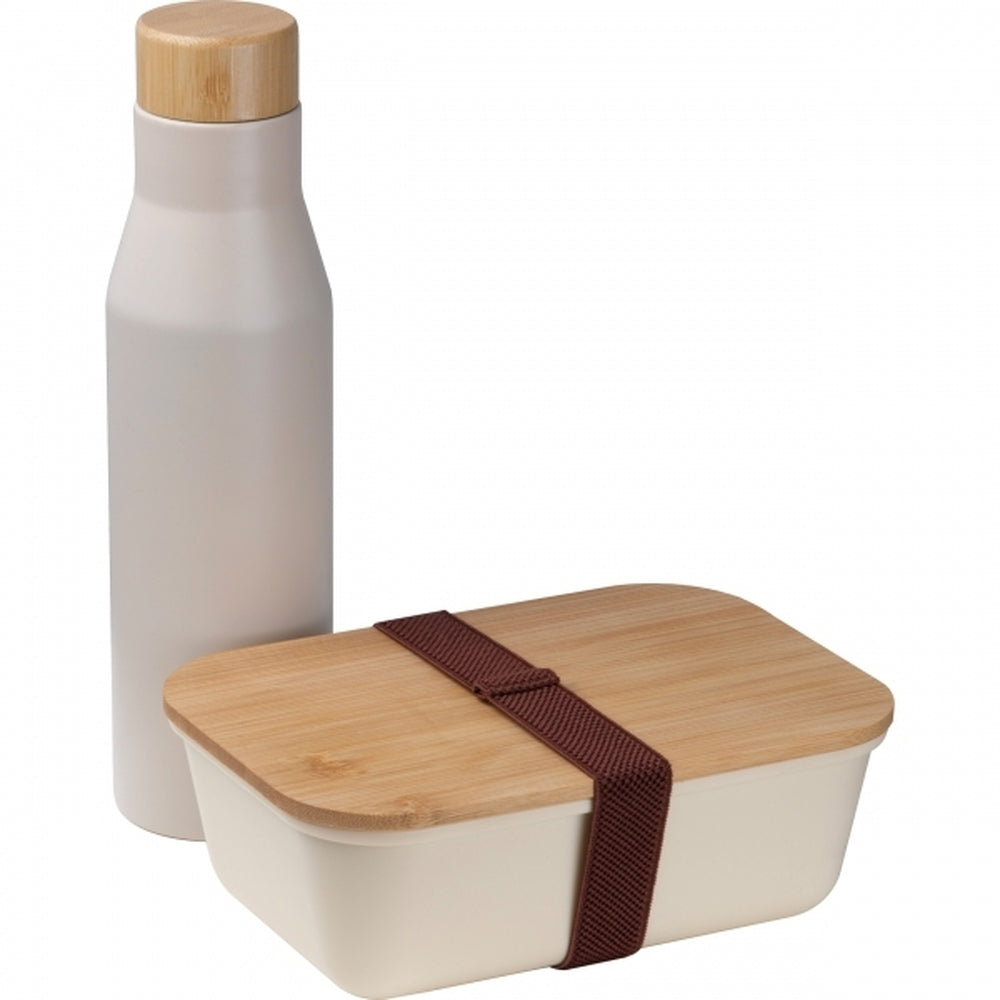 Priešpiečių dėžutės ir termoso rinkinys TORONTO, 1000 ml ir 500 ml – smėlio